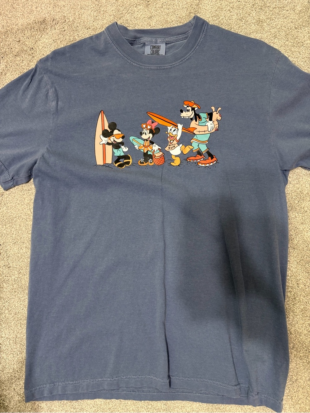 Comfort Colors Navy Short Sleeve Disney Surf Graphic Tee